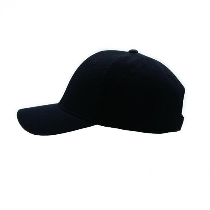 야외 조정할 수 있는 평범한 맞춘 검정 야구 모자, 맨즈 야구 모자
