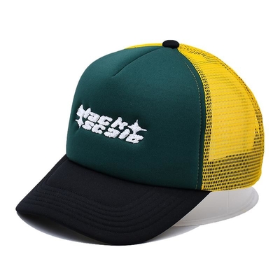 5 패널 메시 백 트럭 모자 사용자 지정 수직 로고 개인 레이블 폼 야구 모자