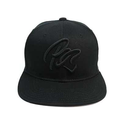 유행 3d 자수 로고를 가진 100%년 면 편평한 테두리 Snapback 모자는 디자인합니다
