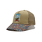 인쇄된 패치 5 패널 야구 모자 미황색 폴리에스테르와 메쉬
