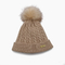 여성용 비니 모자 모피 폼 겨울 패션 니트 모자 여성 트위스트 패턴 모자