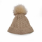 하얀 두툼한 케이블 니트 폼폼 부드러운 따뜻한 모자에서 과장 남녀 공용 니트 비니 모자