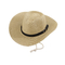 수를 놓은 로고를 가진 유행 뜨개질을 한 여름 카우보이 밀짚 모자