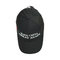 선전용 편평한 자수 야구 모자 6 패널 까만 색깔 ISO9001