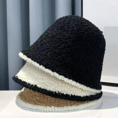 Custom Bucket Hat Women Winter Knitted Casual Keep Warm Fishing Hat Female Thick Warm Fashion Design Korean Winter Cap