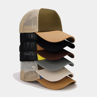 OEM 고품질 도매 Mesh 트럭 모자 5 패널 평면 뒷 트럭 모자 사용자 지정 Gorras Mesh 모자