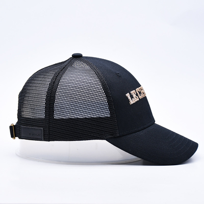 블랙 6 패널  Mesh 트럭 모자 반짝이는 트럭 모자 고품질 패션 쉐이크 embroidery 트럭 모자