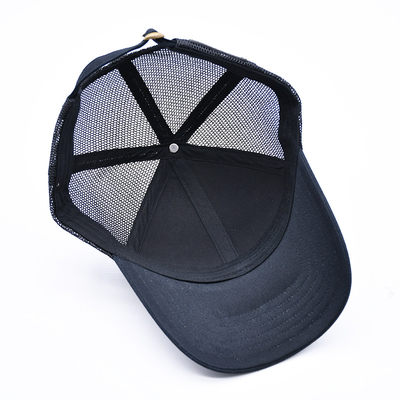 블랙 6 패널  Mesh 트럭 모자 반짝이는 트럭 모자 고품질 패션 쉐이크 embroidery 트럭 모자