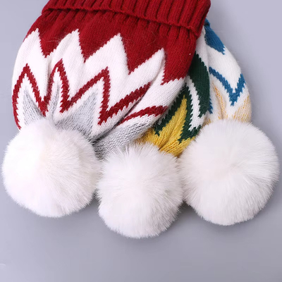 맞춤형 embroidered beanies 겨울 넥타이 스트라이프 무늬 따뜻한 부드러운 Pompom 파프 인쇄 Beanie 제조업체
