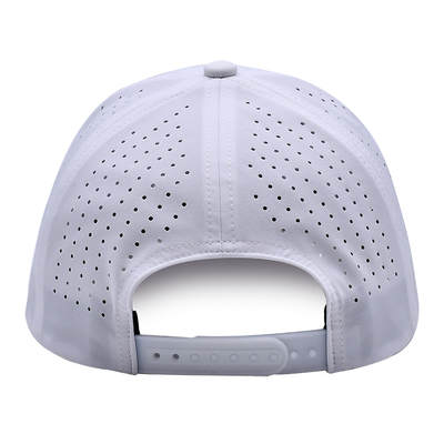 OEM 사용자 지정 5 패널 고무 PVC 로고 레이저 절단 구멍 구멍 구멍 스포츠 성능 아빠 모자,백색 방수 UV 저항 야구 모자