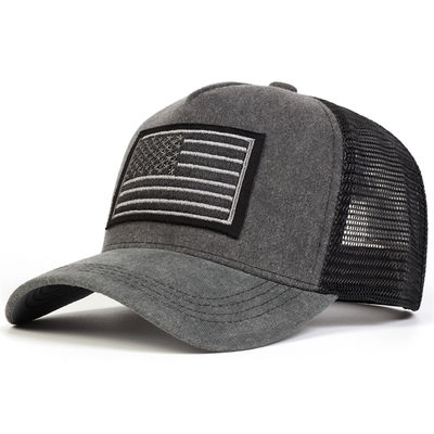 남녀공용 아메리칸 플래그 자수 워싱 야구 네트 캡 봄 여름 야외 조절 가능한 캐주얼 모자 햇빛 가리개 모자