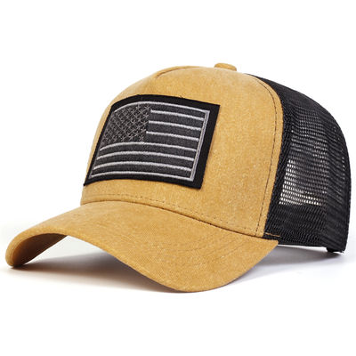 남녀공용 아메리칸 플래그 자수 워싱 야구 네트 캡 봄 여름 야외 조절 가능한 캐주얼 모자 햇빛 가리개 모자