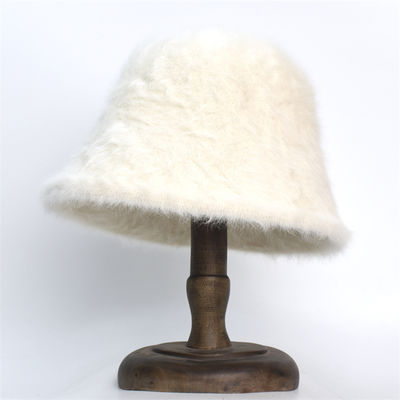 Rabbit Hair Fisherman Hat Autumn-Winter Basin Hats Wholeasle Head Round Plush Senior Sense Face Small Bucket Hat for Women