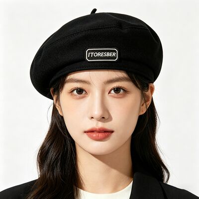 고도의 내구성을 가진 클래식 블랙 베레트 모자 손만 돌보는 부드러운 양털 혼합