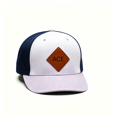 6 Panel Trucker Cap with Cotton Sweatband Plastic Snapback Closure and Constructed Shape for Comfort and Durability