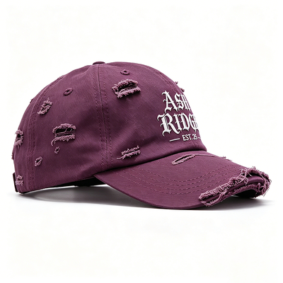 Distressed Breathable Lightweight Sports Dad Hat Raised Embroidery Hand Washable Ideal for Casual Wear Outdoor Enthusiasts