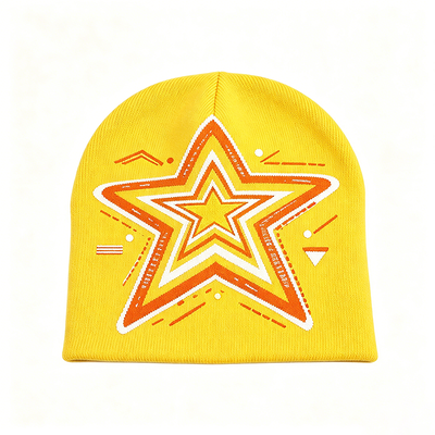 Star Print Adult Beanie Soft Cozy Warm Knit Cap Great for Winter Outdoor Activities and Daily Casual Outfits