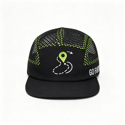 Custom Logo Quick Dry Breathable Mesh 5 Panel Camper Hat for Team Events and Outdoor Activities