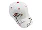 야구 모자, 백색 면 화포 야구 모자가 꽃에 의하여/새는 수를 놓았습니다