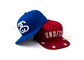 모직 아크릴의 3D 자수에 빨강 그리고 파란 6개의 패널 남자 편평한 테두리 Snapback 모자