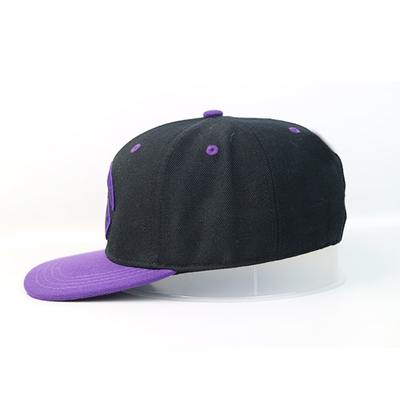 성인 편평한 테두리 Snapback 모자 주문 로고 플라스틱 버클을 가진 편평한 빌 모자