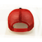 개인화된 5명의 패널 트럭 운전사 모자 감색 면 + 빨간 폴리에스테 메시